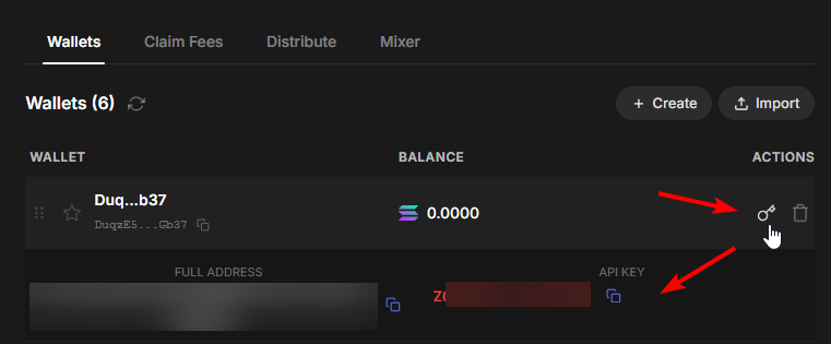 Step 3 — Key icon on wallet